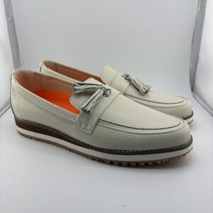 FootJoy Sandy Golf Shoes Womens 8 White Leather Spikeless Tassel Slip On Loafer